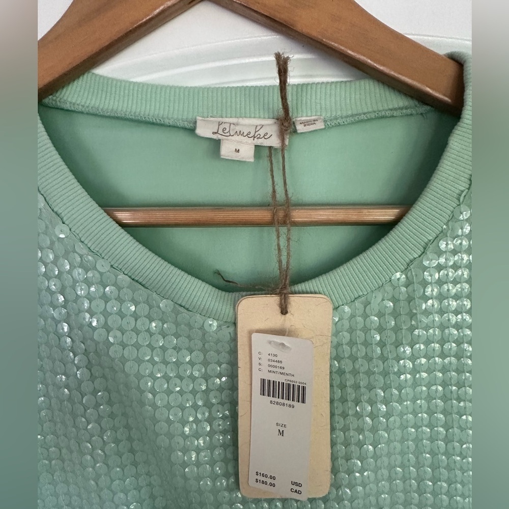 NWT Anthropologie Let Me Be Mint Green Fully Sequined Beaded Dress Size M - Picture 12 of 12